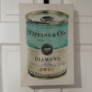 Tiffany & Co. inspired Aqua and Cream Diamond Soup Can Canvas